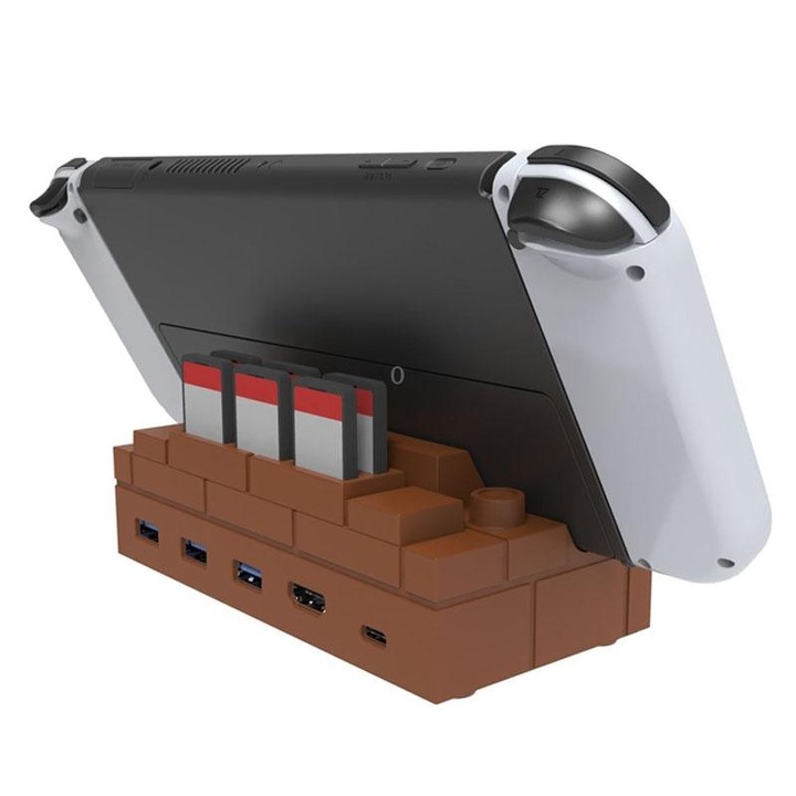 For Nintendo Switch / Switch OLED / NGC SW450 Handle Converter Multi-Function Charging Base Screener(Brown)