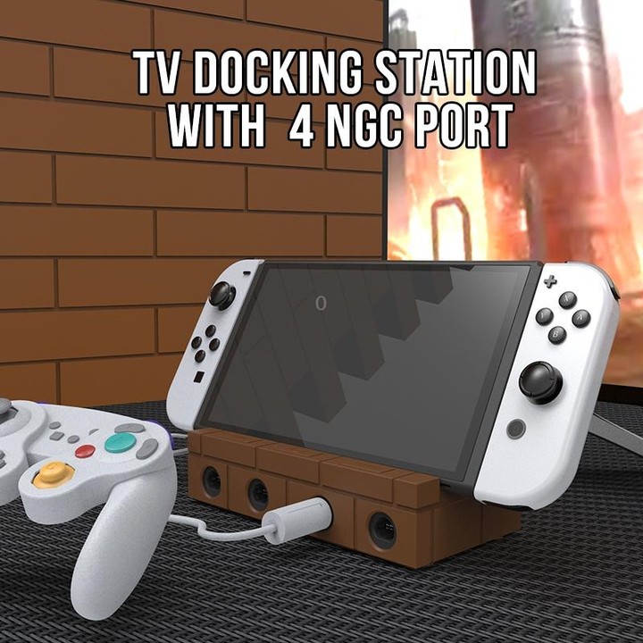 For Nintendo Switch / Switch OLED / NGC SW450 Handle Converter Multi-Function Charging Base Screener(Brown)