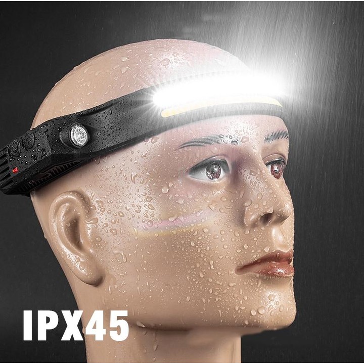 W689-3 Red White Warm USB Rechargeable Motion Sensor Headlamp COB Outdoor Fishing Flashlight