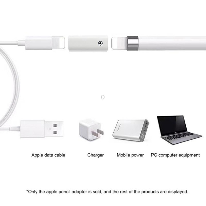 For Apple Pencil 1/2 Charging Adapter Stylus Charging Converter, Interface form: 8Pin Female To Type-C/USB-C Female