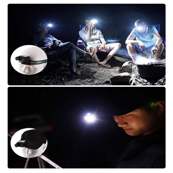 HW-888 XPE+2835 LED Multi-light Source Induction Headlamp Clip on Hat Light(Black)