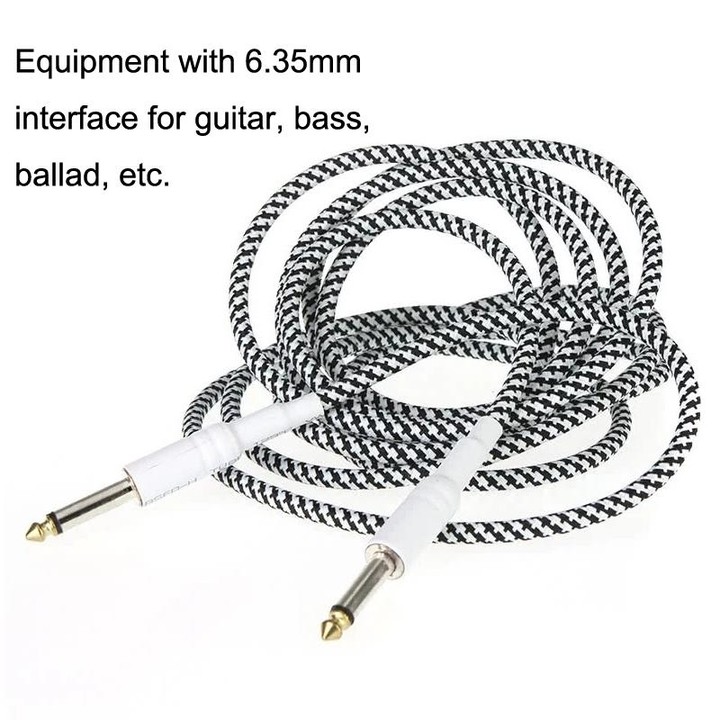 JT001 Male To Male 6.35mm Audio Cable Noise Reduction Folk Bass Instrument Cable, Length: 3m(Yellow)