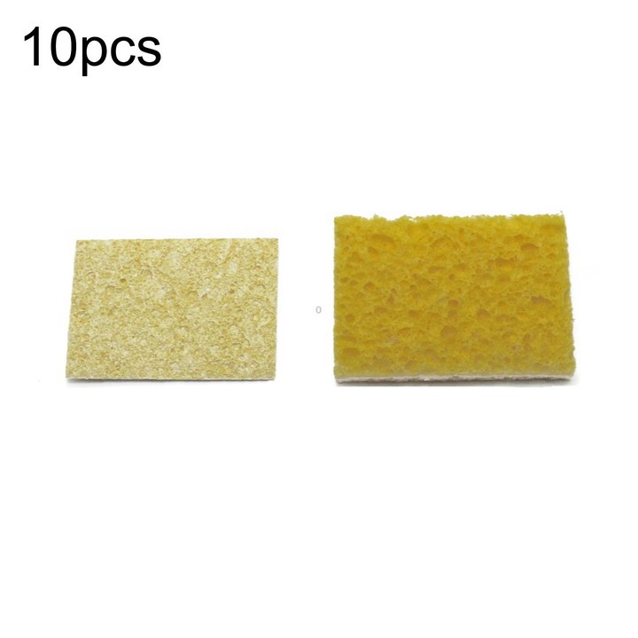 10pcs Soldering Iron Tin Remover Cleaning Cotton Wood Pulp Sponge,Spec: Thin Rectangular 3.5x5cm