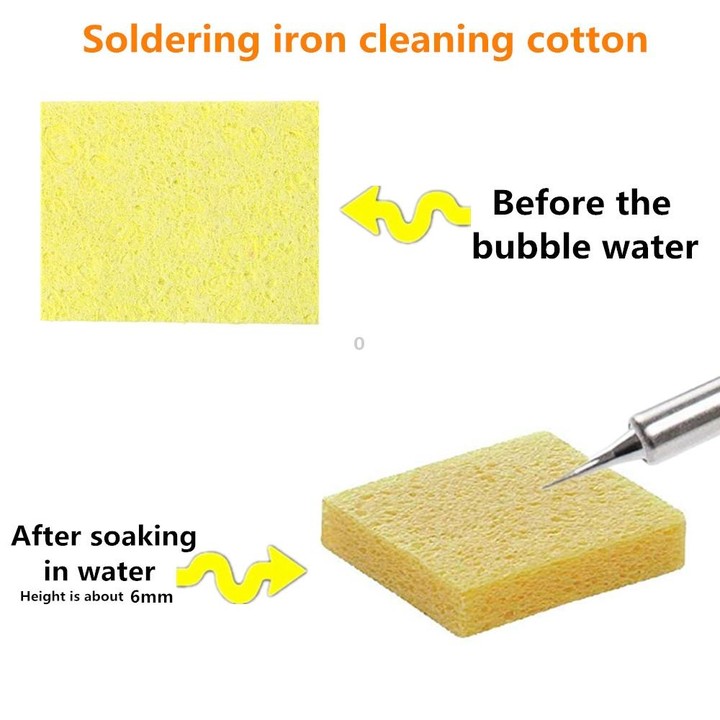10pcs Soldering Iron Tin Remover Cleaning Cotton Wood Pulp Sponge,Spec: Thickened Rectangular 3.5x5cm