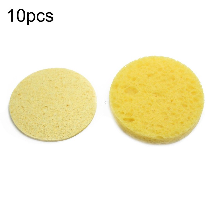 10pcs Soldering Iron Tin Remover Cleaning Cotton Wood Pulp Sponge,Spec: Thickened Round 5.1cm