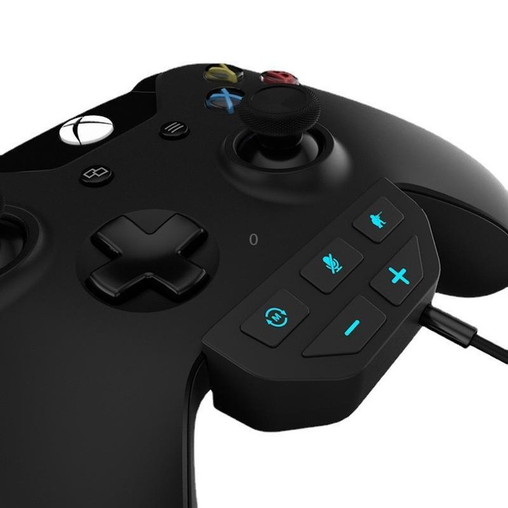 For Microsoft XBOX One S / X / Elite HS-XO193A Gamepad Sound Enhancer 3.5mm Converter Headphone Adapter(Black)