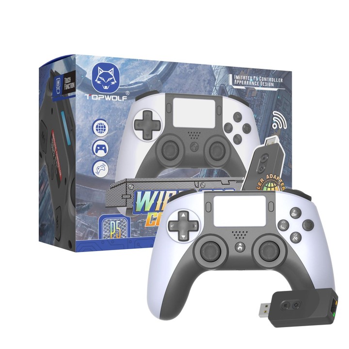 For PS5/ PS4/PC Wireless WIFI Controller Bluetooth DualSense Gamepad Joysticks(Purple Red)