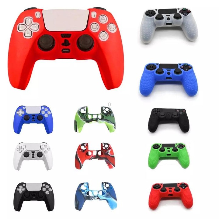 For PS5 Controller Silicone Case Protective Cover, Product color: Camouflage Red