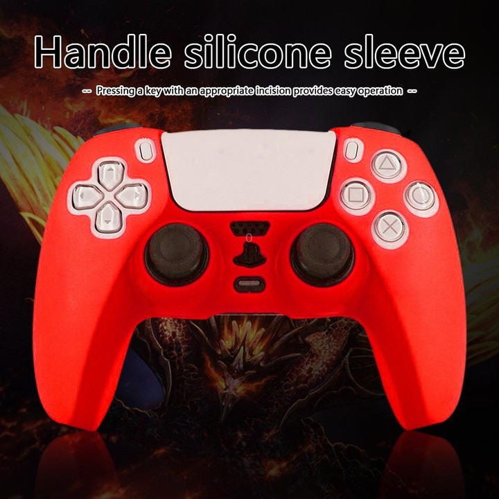 For PS5 Controller Silicone Case Protective Cover, Product color: Camouflage Red