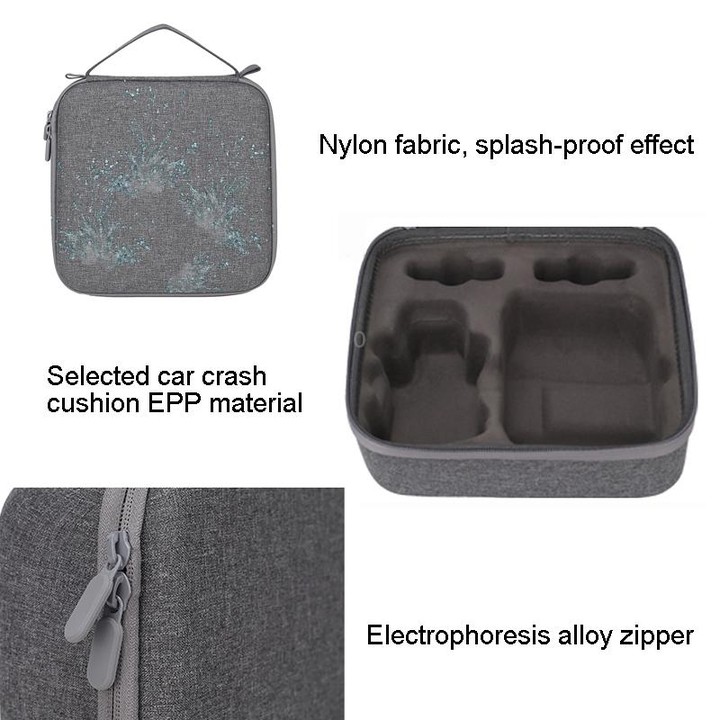 For DJI Mavic Mini 2 Dual Battery Storage Bag Handheld Protective Case(Light Grey)