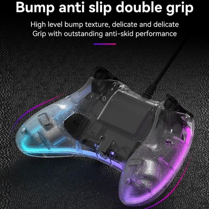 S03 Glare Transparent Wired Gamepad for Nintendo Switch/Sony PS/Computer(White)