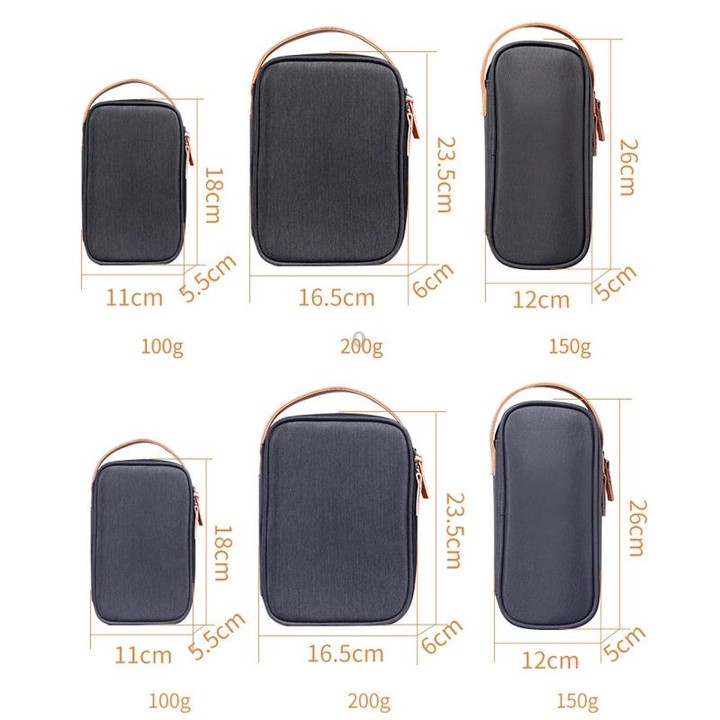 Power Data Cable Storage Bag Digital Mobile Hard Disk Protective Cover , Size: Medium (Blue)