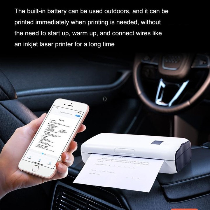 Home Small Phone Office Wireless Wrong Question Paper Student Portable Thermal Printer, Style: Bluetooth Edition+100pcs A4 Paper