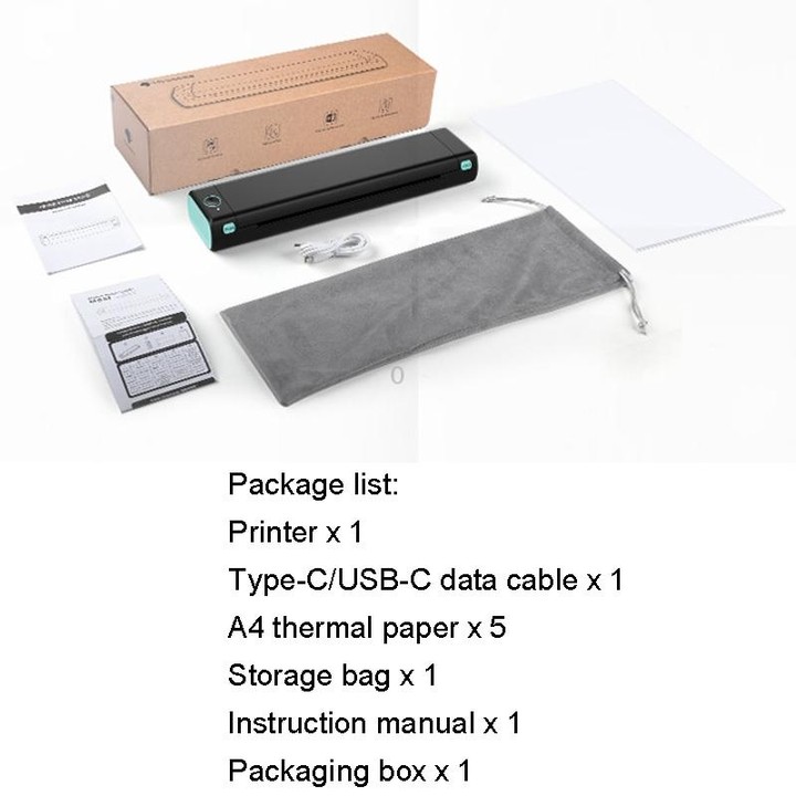 M08F Bluetooth Wireless Handheld Portable Thermal Printer(White Orange Letter Version)