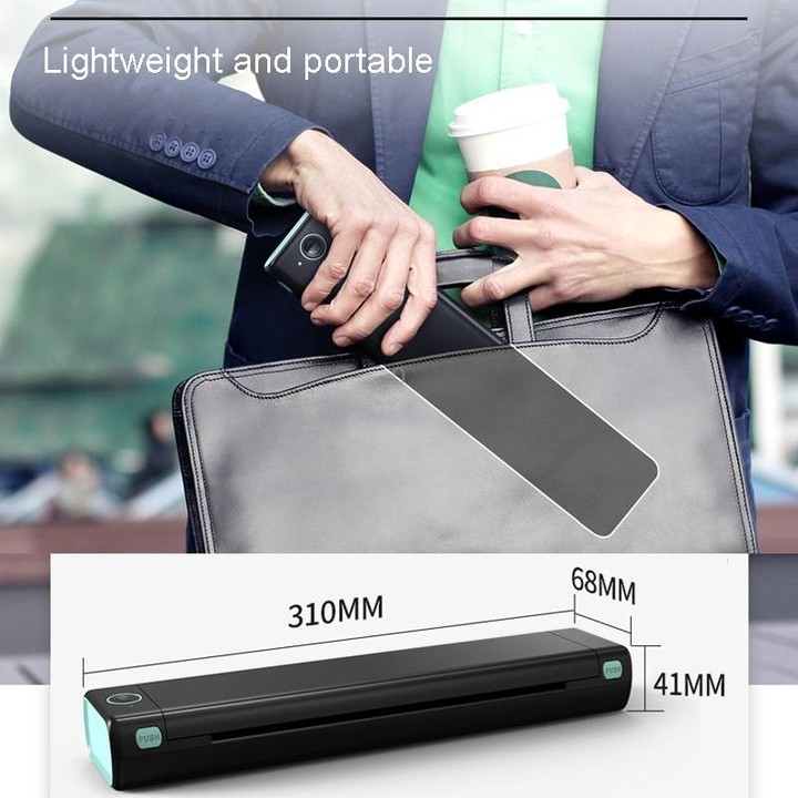 M08F Bluetooth Wireless Handheld Portable Thermal Printer(Silver A4 Version)