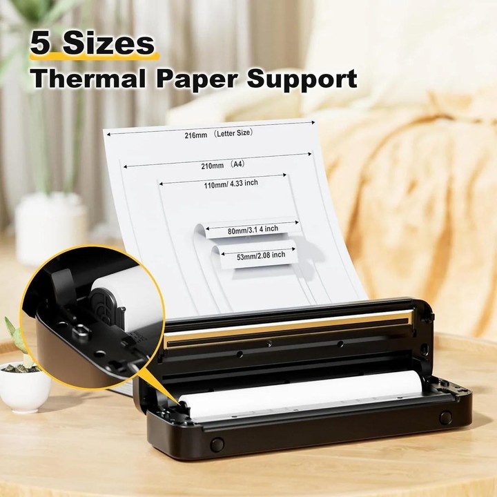 Phomemo M832 300dpi Wireless Thermal Portable Printer, Size: A4 Version(Black)