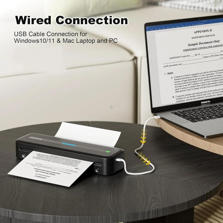 Phomemo M832 300dpi Wireless Thermal Portable Printer, Size: A4 Version(Black)