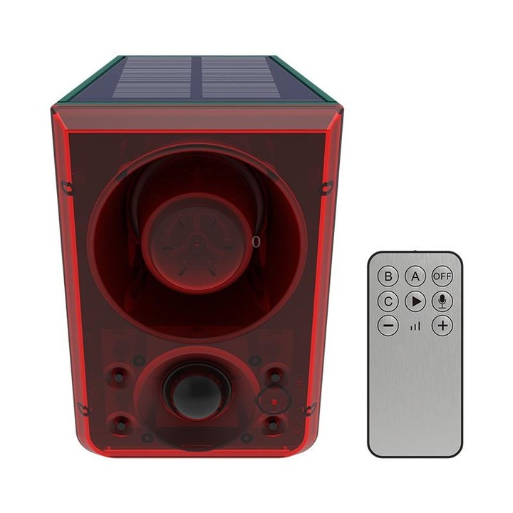 N911N Solar Alarm Infrared Sensor Sound And Light Blast Warning Light Animal Repeller(English Version)