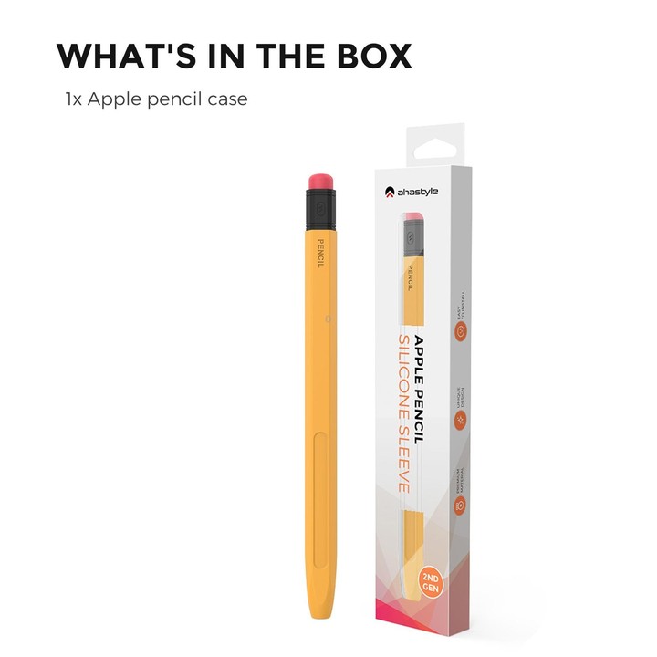 For Apple Pencil 2 AhaStyle PT180-2 Silicone Protective Case Anti-Slip And Anti-Drop Capacitive Pen Case(Yellow)