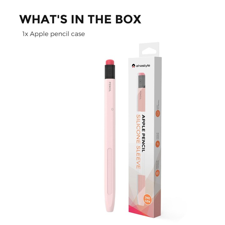 For Apple Pencil 1 AhaStyle PT180-2 Silicone Protective Case Anti-Slip And Anti-Drop Capacitive Pen Case(Pink)