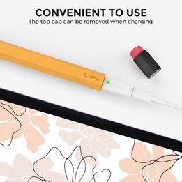 For Apple Pencil 1 AhaStyle PT180-2 Silicone Protective Case Anti-Slip And Anti-Drop Capacitive Pen Case(Yellow)