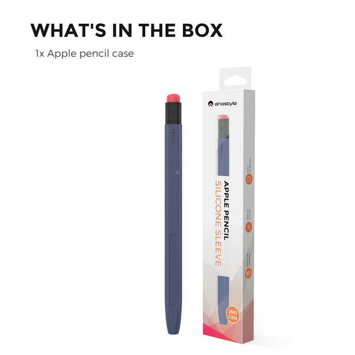 For Apple Pencil 1 AhaStyle PT180-2 Silicone Protective Case Anti-Slip And Anti-Drop Capacitive Pen Case(Midnight Blue)
