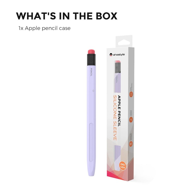 For Apple Pencil 1 AhaStyle PT180-2 Silicone Protective Case Anti-Slip And Anti-Drop Capacitive Pen Case(Purple)