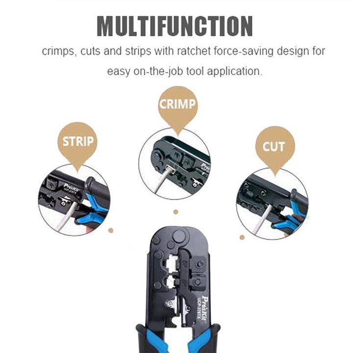 ProsKit UCP-376TX 4P/6P/8P Three-Purpose Network Crimping Plier