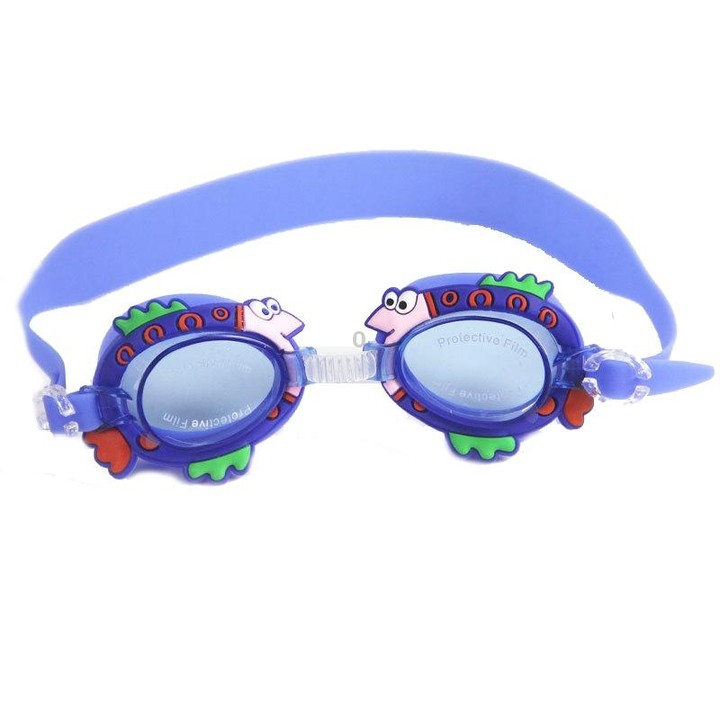 Cartoon Children Swimming Goggles Baby Waterproof Anti-fog High-definition Swimming Goggles(Blue Fish)
