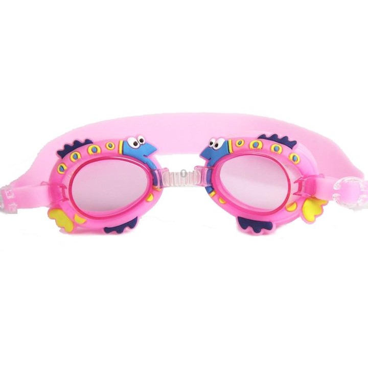 Cartoon Children Swimming Goggles Baby Waterproof Anti-fog High-definition Swimming Goggles(Pink Fish)