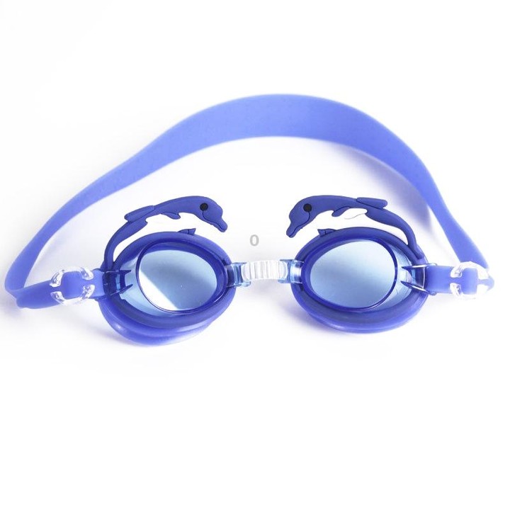 Cartoon Children Swimming Goggles Baby Waterproof Anti-fog High-definition Swimming Goggles(Blue Dolphin)