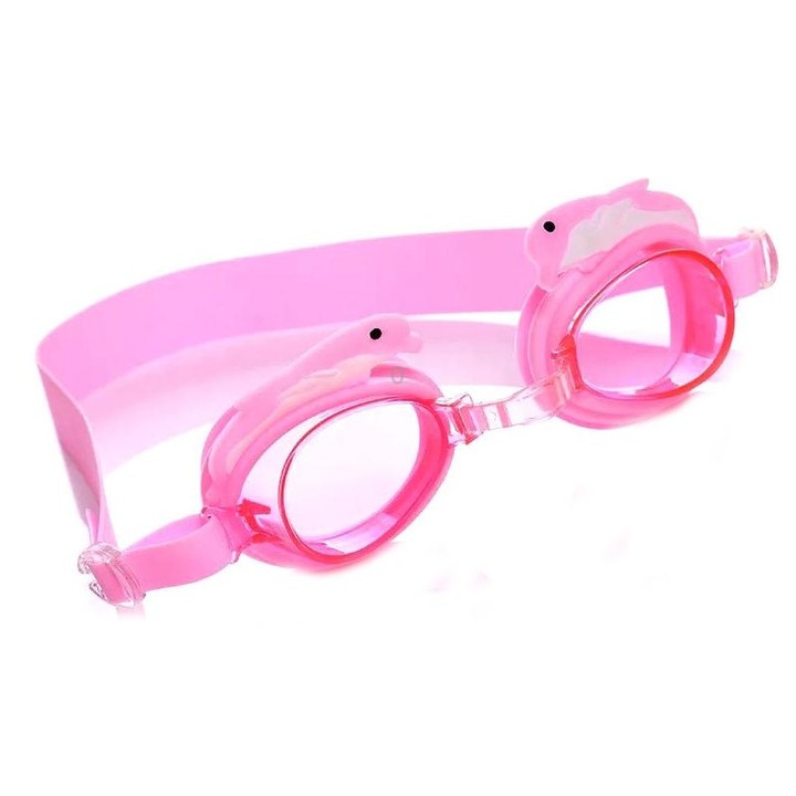 Cartoon Children Swimming Goggles Baby Waterproof Anti-fog High-definition Swimming Goggles(Pink Dolphin)
