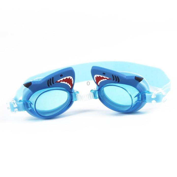 Cartoon Children Swimming Goggles Baby Waterproof Anti-fog High-definition Swimming Goggles(Lake Blue Shark)