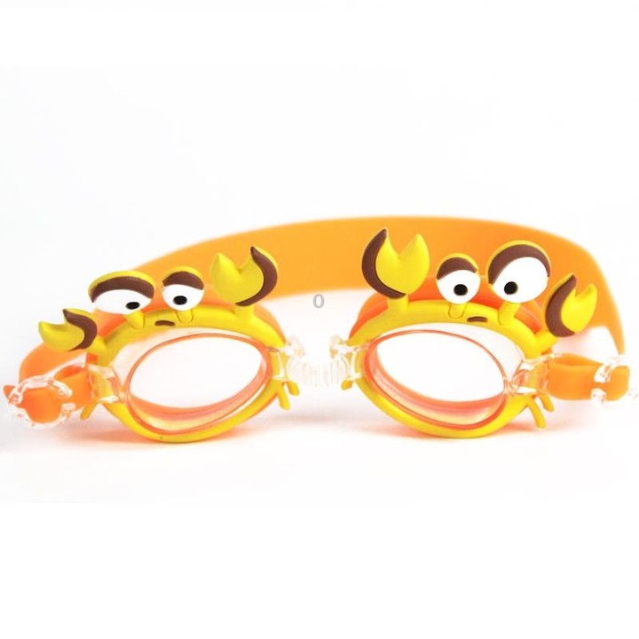 Cartoon Children Swimming Goggles Baby Waterproof Anti-fog High-definition Swimming Goggles(Orange Yellow Crab)