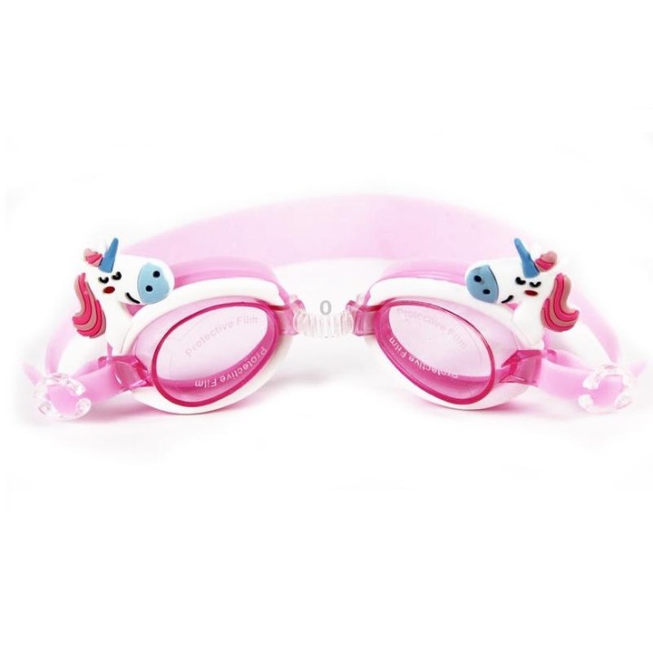 Cartoon Children Swimming Goggles Baby Waterproof Anti-fog High-definition Swimming Goggles(White Pink )