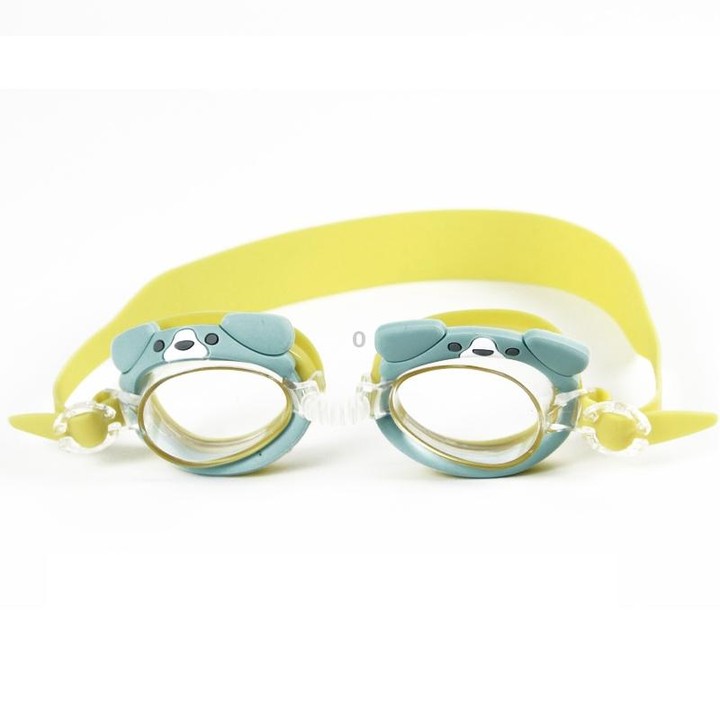 Cartoon Children Swimming Goggles Baby Waterproof Anti-fog High-definition Swimming Goggles(Light Blue Yellow Puppy)