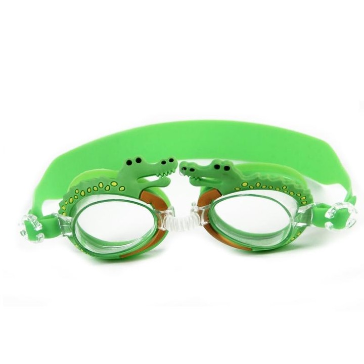 Cartoon Children Swimming Goggles Baby Waterproof Anti-fog High-definition Swimming Goggles(Green Crocodile)