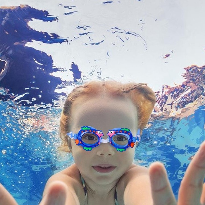 Cartoon Children Swimming Goggles Baby Waterproof Anti-fog High-definition Swimming Goggles(Orange Bee)