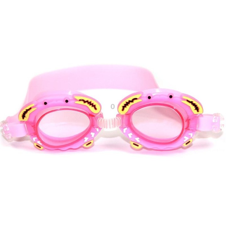 Cartoon Children Swimming Goggles Baby Waterproof Anti-fog High-definition Swimming Goggles(Pink Crab)
