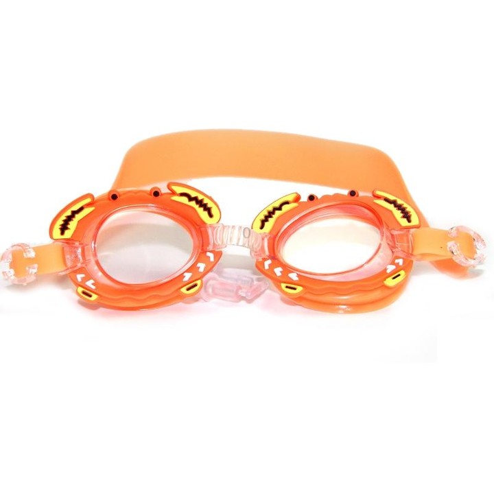 Cartoon Children Swimming Goggles Baby Waterproof Anti-fog High-definition Swimming Goggles(Orange Crab)