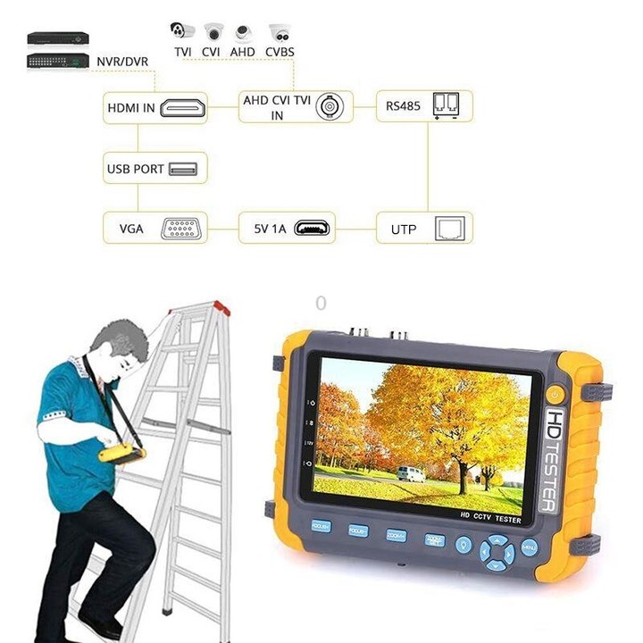 5800ACT-VH 5 Inch Large Screen Engineering Treasure Coaxial AHD / TVI / CVI 8MP Analog Video Surveillance Tester, US Plug