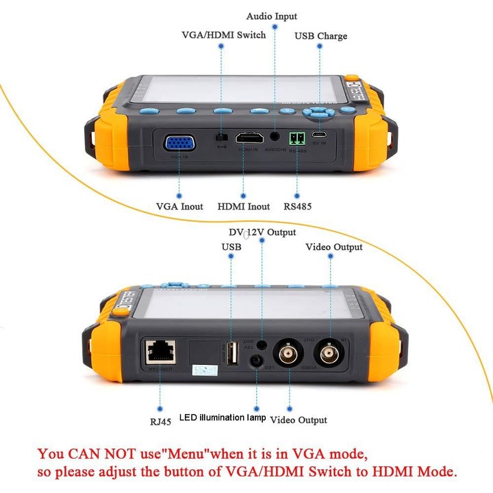 5800ACT-VH 5 Inch Large Screen Engineering Treasure Coaxial AHD / TVI / CVI 8MP Analog Video Surveillance Tester, US Plug