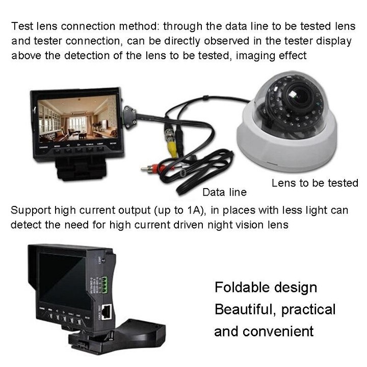 JSK-4300B 4.3 inch Handheld 12V Output Network Cable Monitoring Tester(With US Plug Power Adapter)