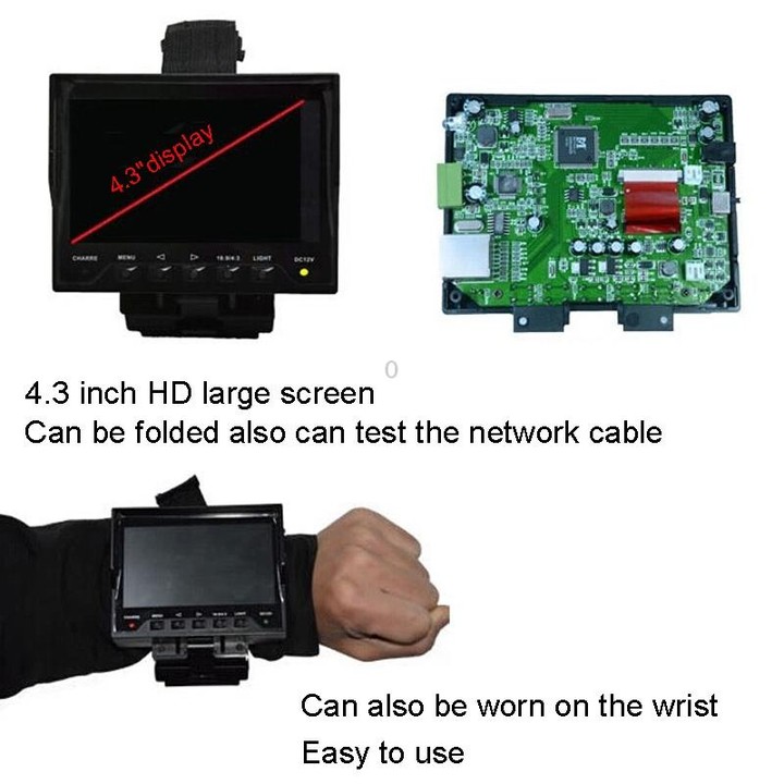 JSK-4300B 4.3 inch Handheld 12V Output Network Cable Monitoring Tester(With UK Plug Power Adapter)