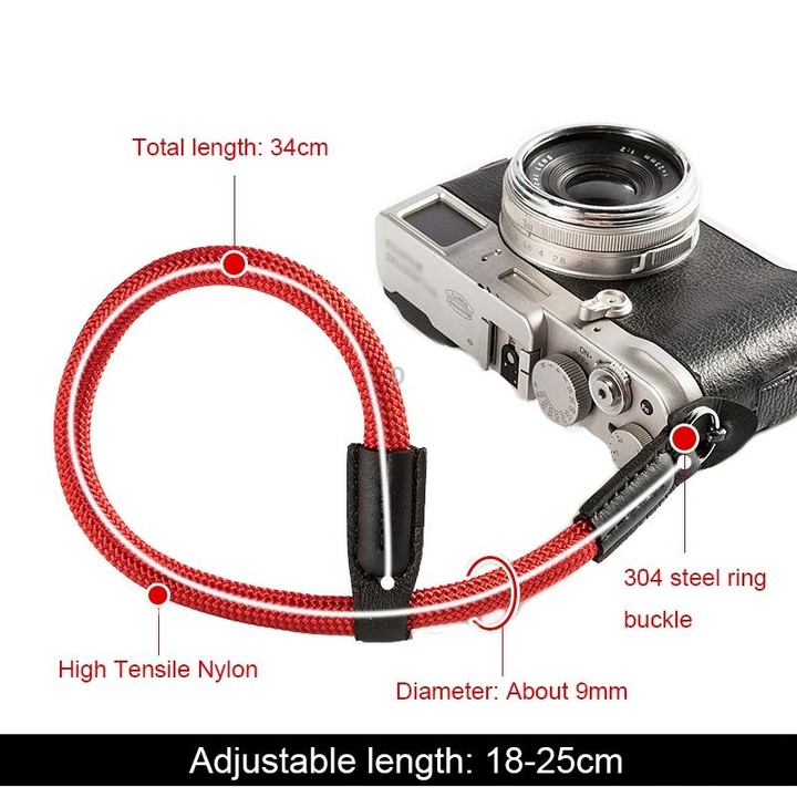 Climbing Rope Camera Wrist Strap SLR Camera Wear-resistant Bracelet(Rose Gold)