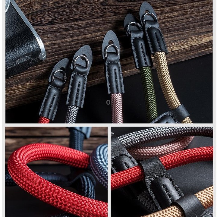 Climbing Rope Camera Wrist Strap SLR Camera Wear-resistant Bracelet(Rose Gold)