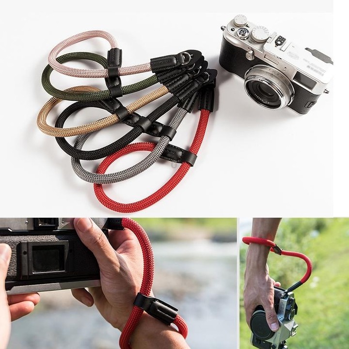 Climbing Rope Camera Wrist Strap SLR Camera Wear-resistant Bracelet(Rose Gold)