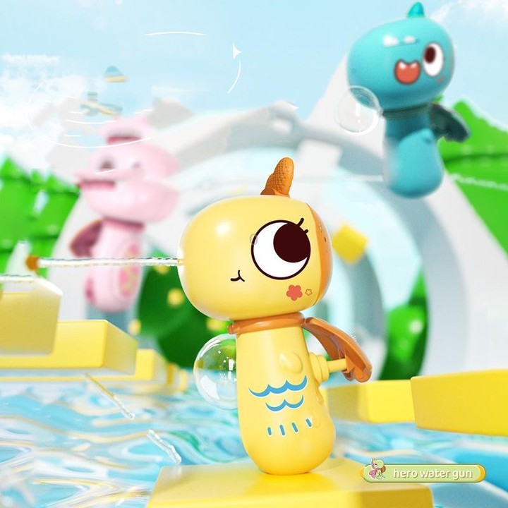 Children Sprayer Toy Cartoon Dinosaur Outdoor Beach Swimming Pool Playing Toys(Yellow Duck)