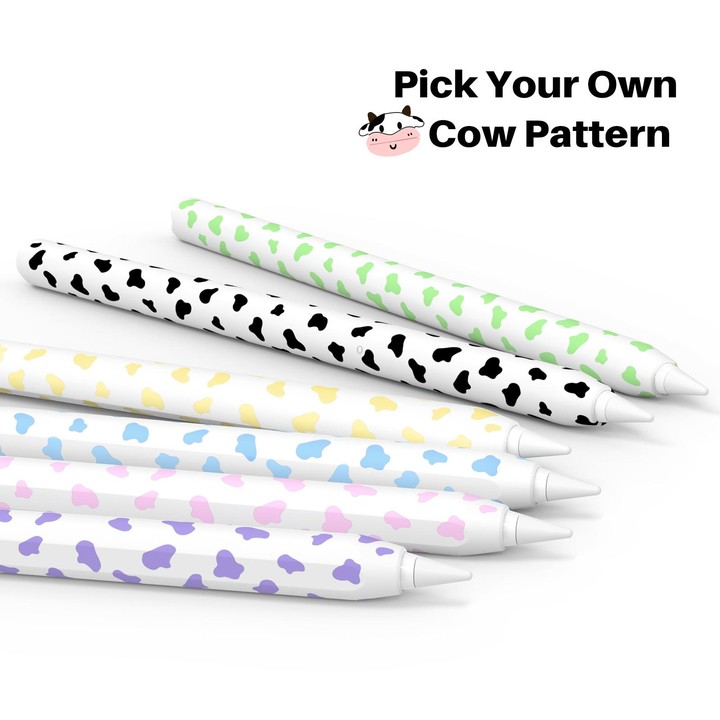 For Apple Pencil 2 AhaStyle PT65CW Silicone Pen Case Milk Cow Patterned Stylus Case(Black)