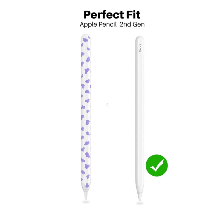 For Apple Pencil 2 AhaStyle PT65CW Silicone Pen Case Milk Cow Patterned Stylus Case(Black)